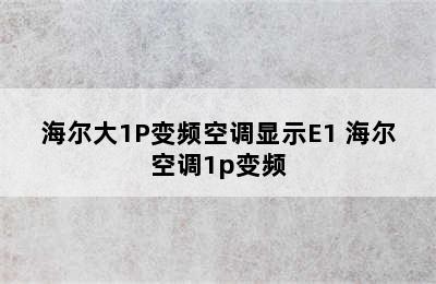 海尔大1P变频空调显示E1 海尔空调1p变频